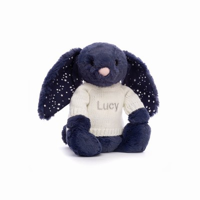 Jellycat Bashful Stardust Konijn with Cream Jumper | CU7143628